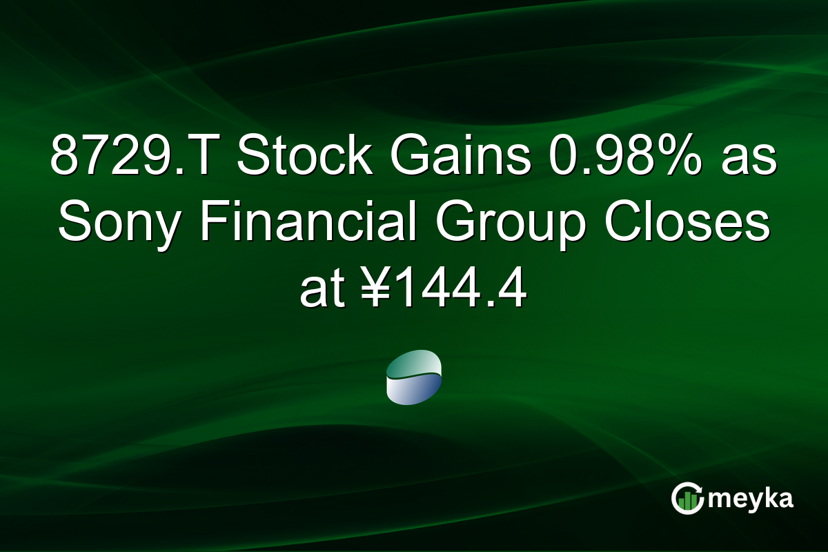 8729.T Stock Gains 0.98% as Sony Financial Group Closes at ¥144.4