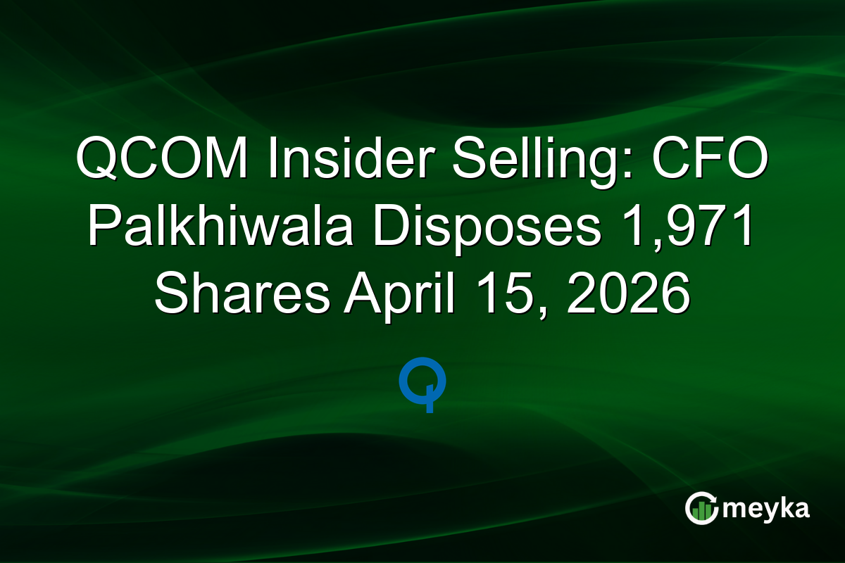 QCOM Insider Selling: CFO Palkhiwala Disposes 1,971 Shares April 15, 2026