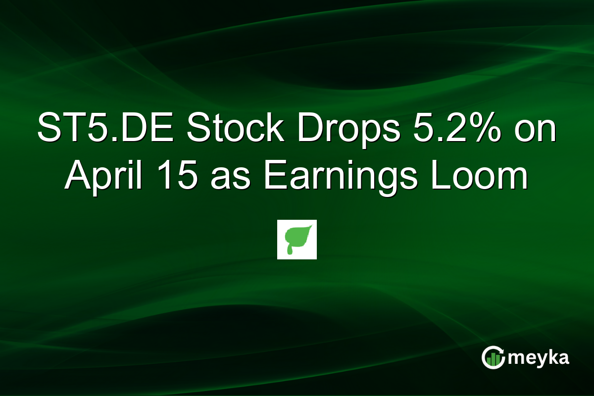 ST5.DE Stock Drops 5.2% on April 15 as Earnings Loom