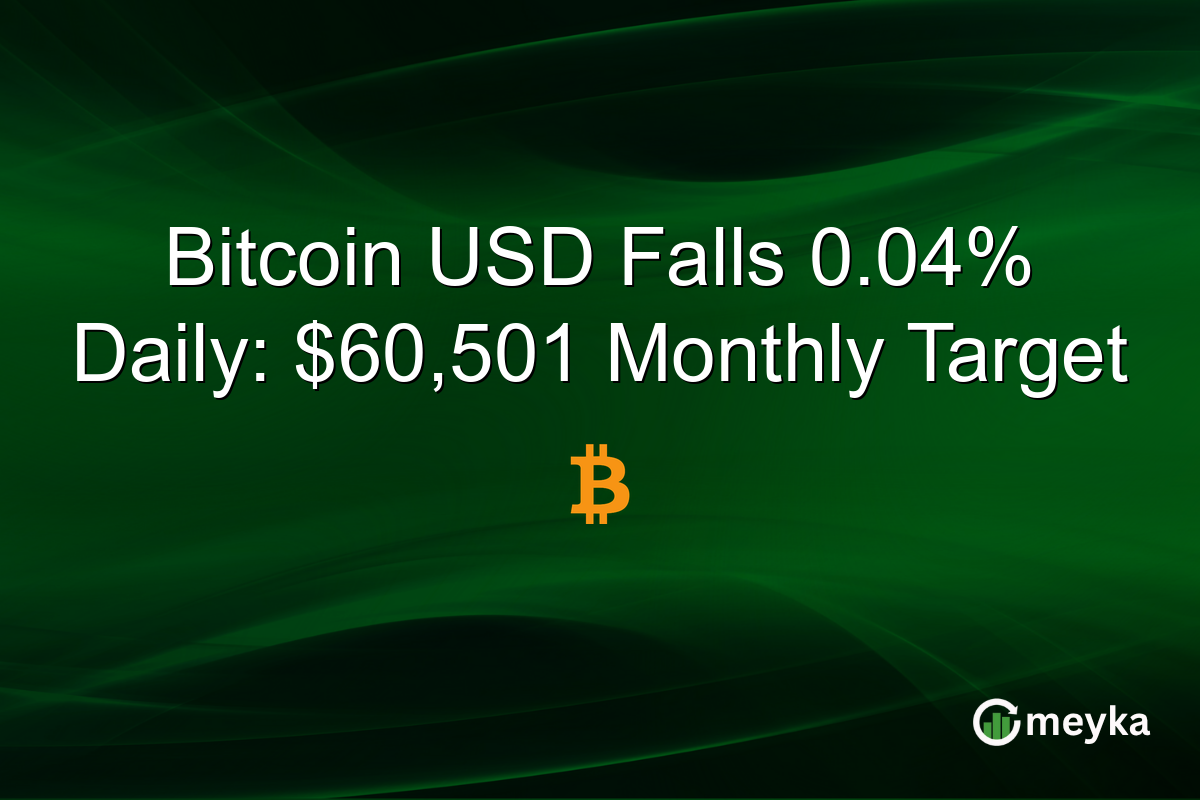 Bitcoin USD Falls 0.04% Daily: $60,501 Monthly Target