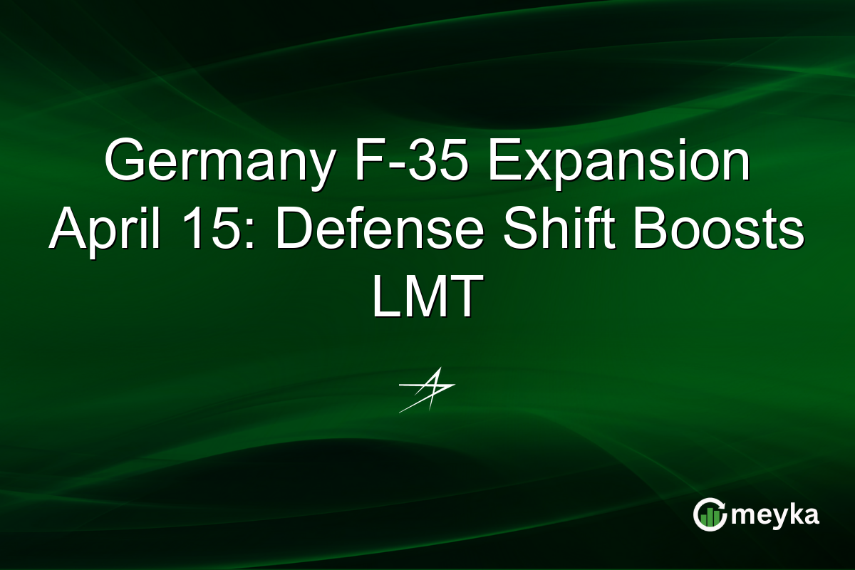 Germany F-35 Expansion April 15: Defense Shift Boosts LMT