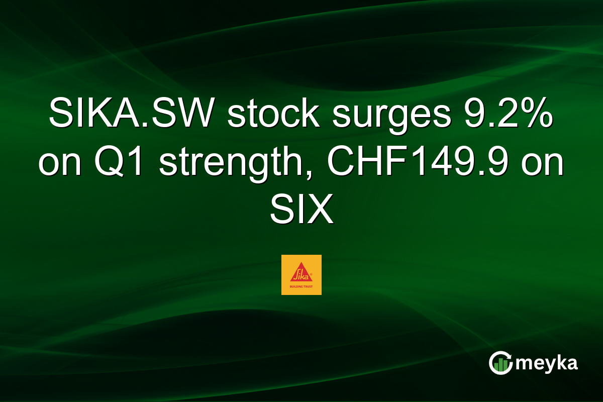 SIKA.SW stock surges 9.2% on Q1 strength, CHF149.9 on SIX