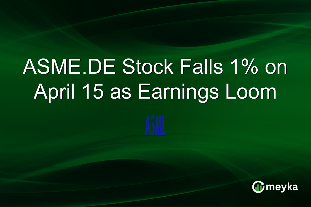 ASME.DE Stock Falls 1% on April 15 as Earnings Loom