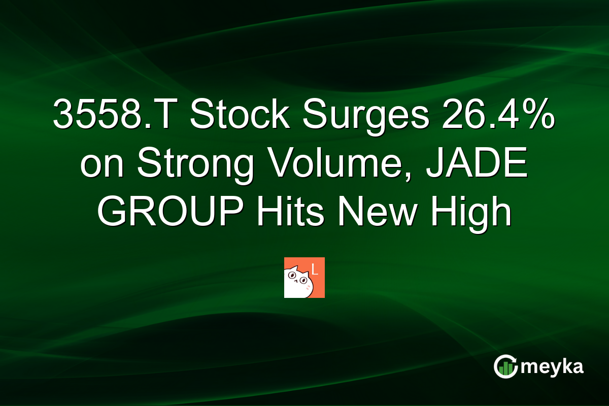 3558.T Stock Surges 26.4% on Strong Volume, JADE GROUP Hits New High