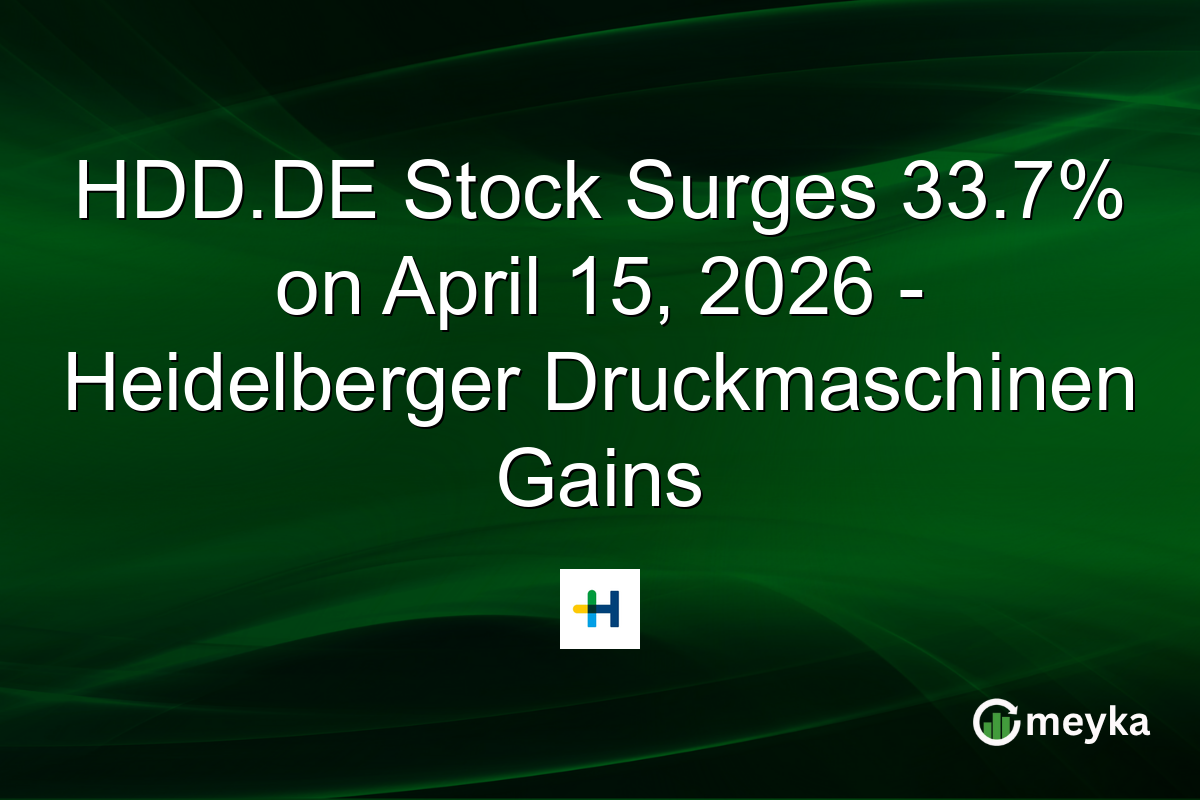HDD.DE Stock Surges 33.7% on April 15, 2026 – Heidelberger Druckmaschinen Gains