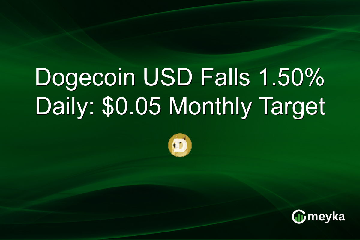 Dogecoin USD Falls 1.50% Daily: $0.05 Monthly Target