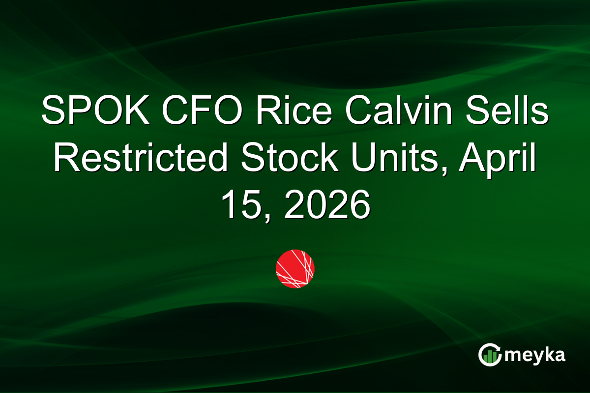 SPOK CFO Rice Calvin Sells Restricted Stock Units, April 15, 2026