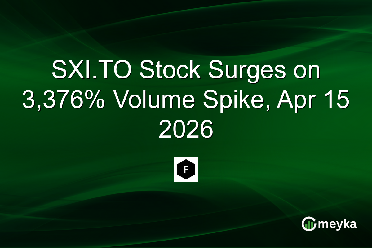 SXI.TO Stock Surges on 3,376% Volume Spike, Apr 15 2026
