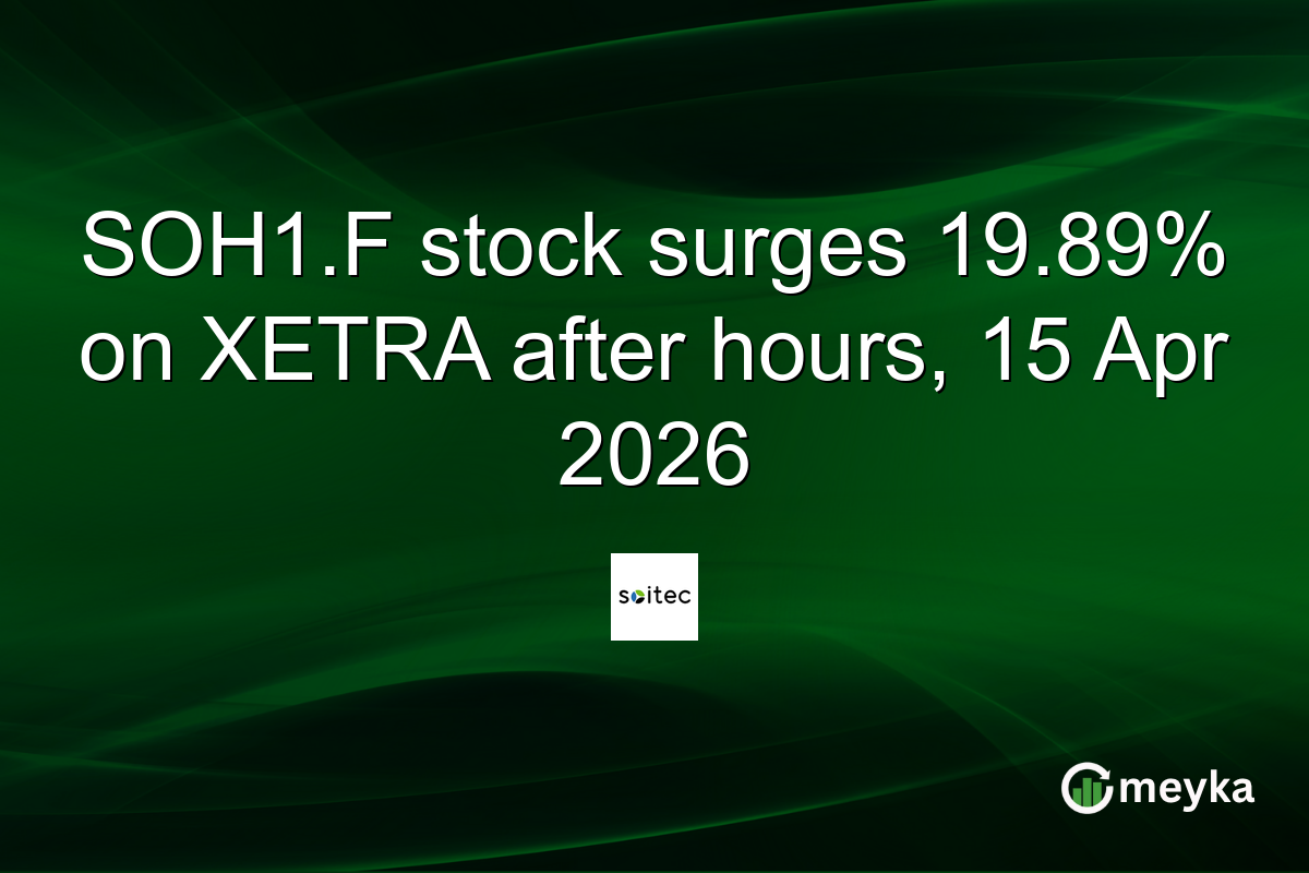 SOH1.F stock surges 19.89% on XETRA after hours, 15 Apr 2026