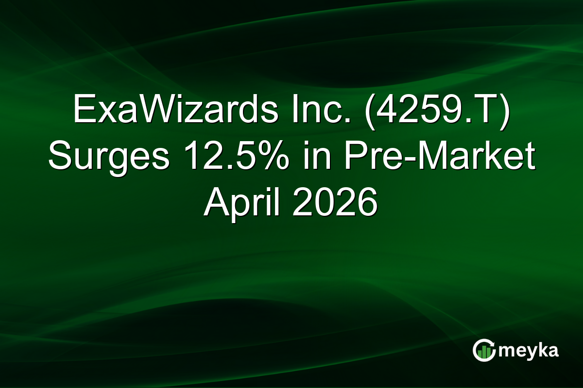 ExaWizards Inc. (4259.T) Surges 12.5% in Pre-Market April 2026