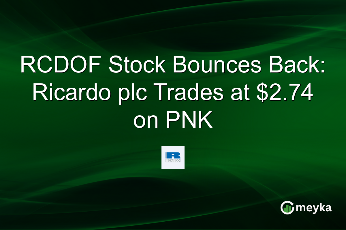 RCDOF Stock Bounces Back: Ricardo plc Trades at $2.74 on PNK