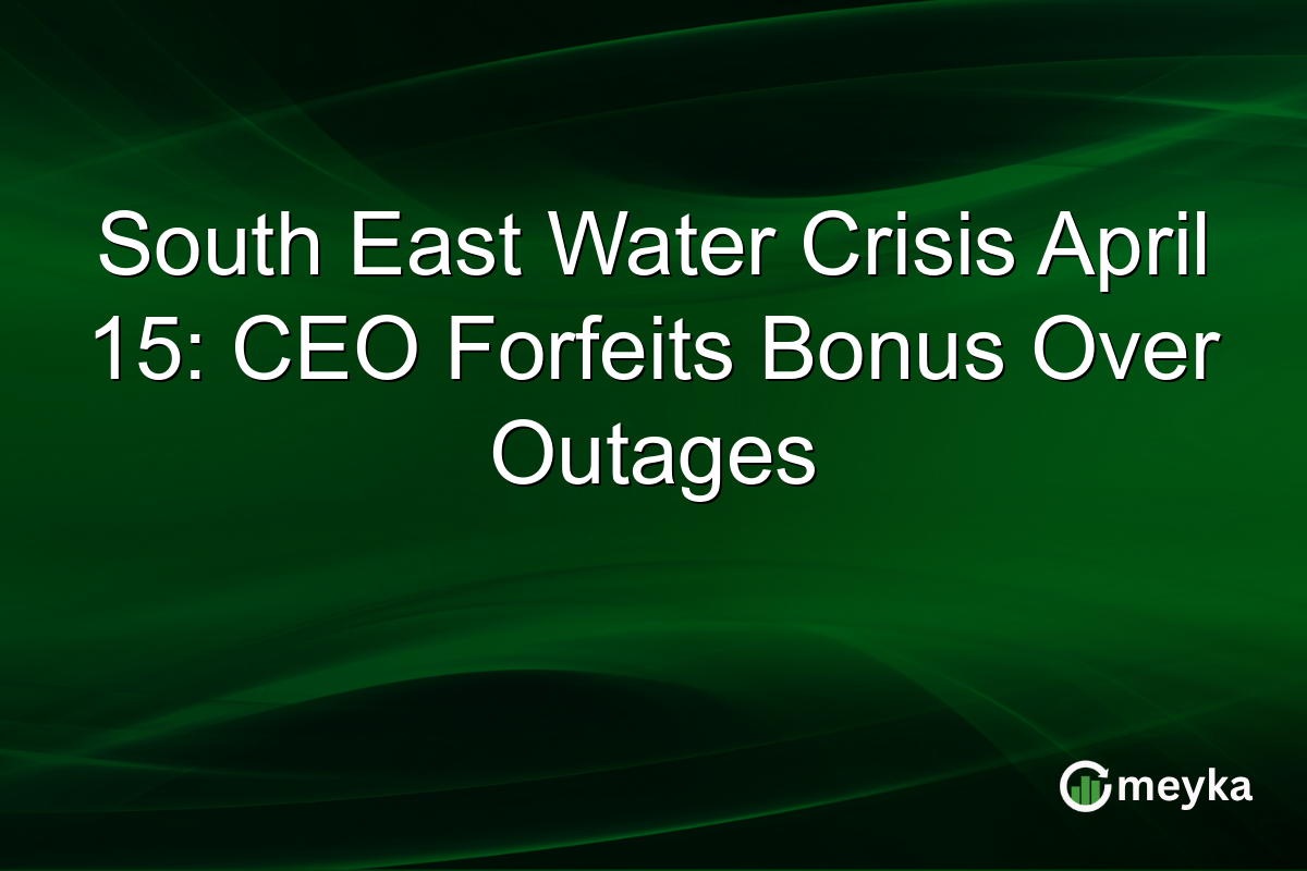 South East Water Crisis April 15: CEO Forfeits Bonus Over Outages