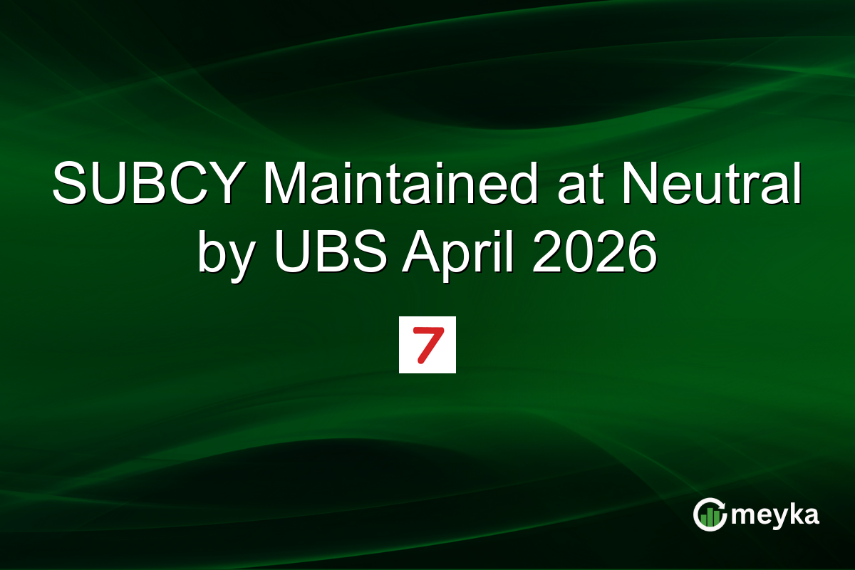 SUBCY Maintained at Neutral by UBS April 2026