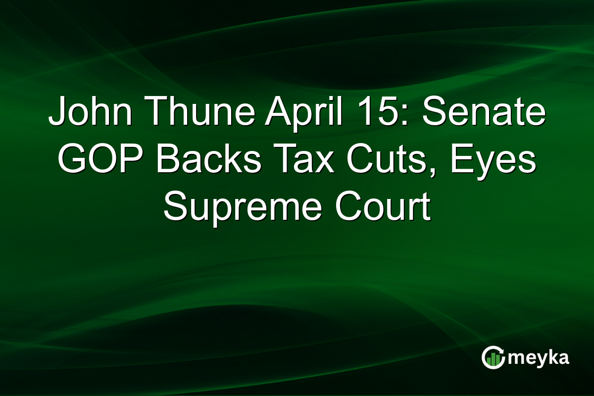 John Thune April 15: Senate GOP Backs Tax Cuts, Eyes Supreme Court