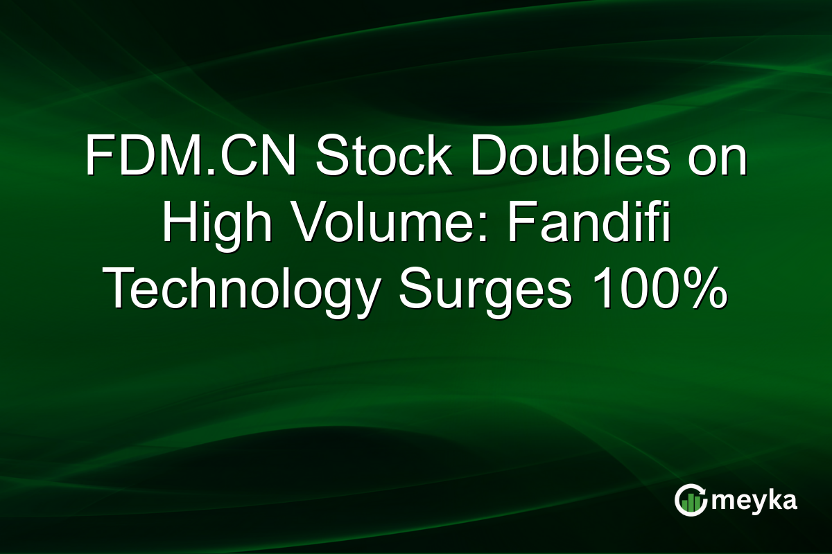 FDM.CN Stock Doubles on High Volume: Fandifi Technology Surges 100%