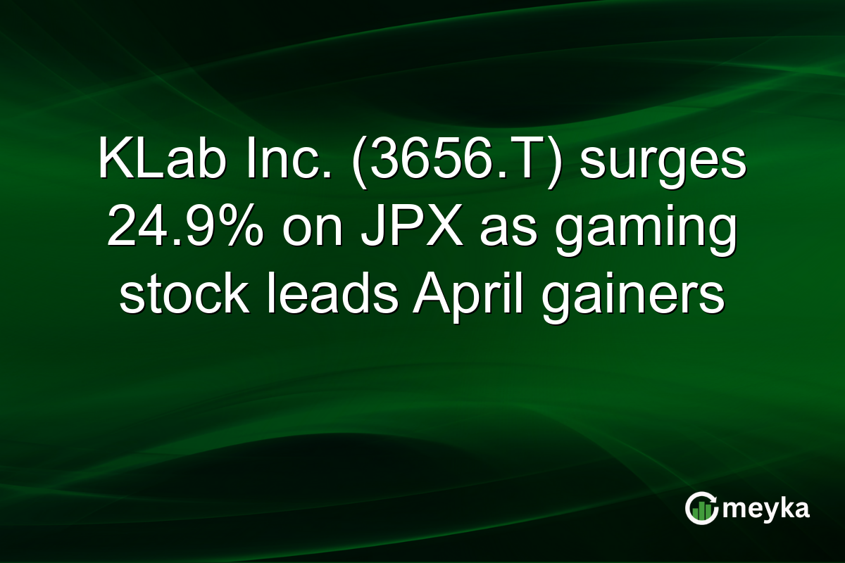 KLab Inc. (3656.T) surges 24.9% on JPX as gaming stock leads April gainers