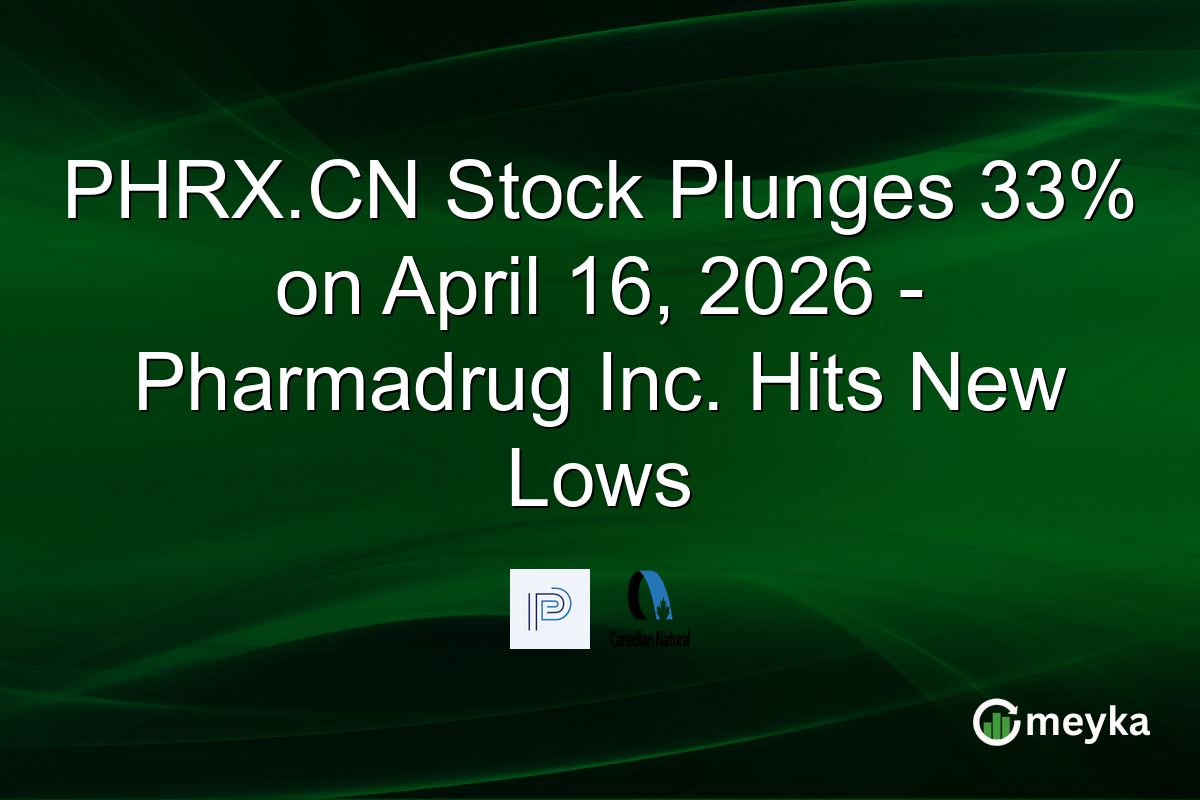 PHRX.CN Stock Plunges 33% on April 16, 2026 โ Pharmadrug Inc. Hits New Lows