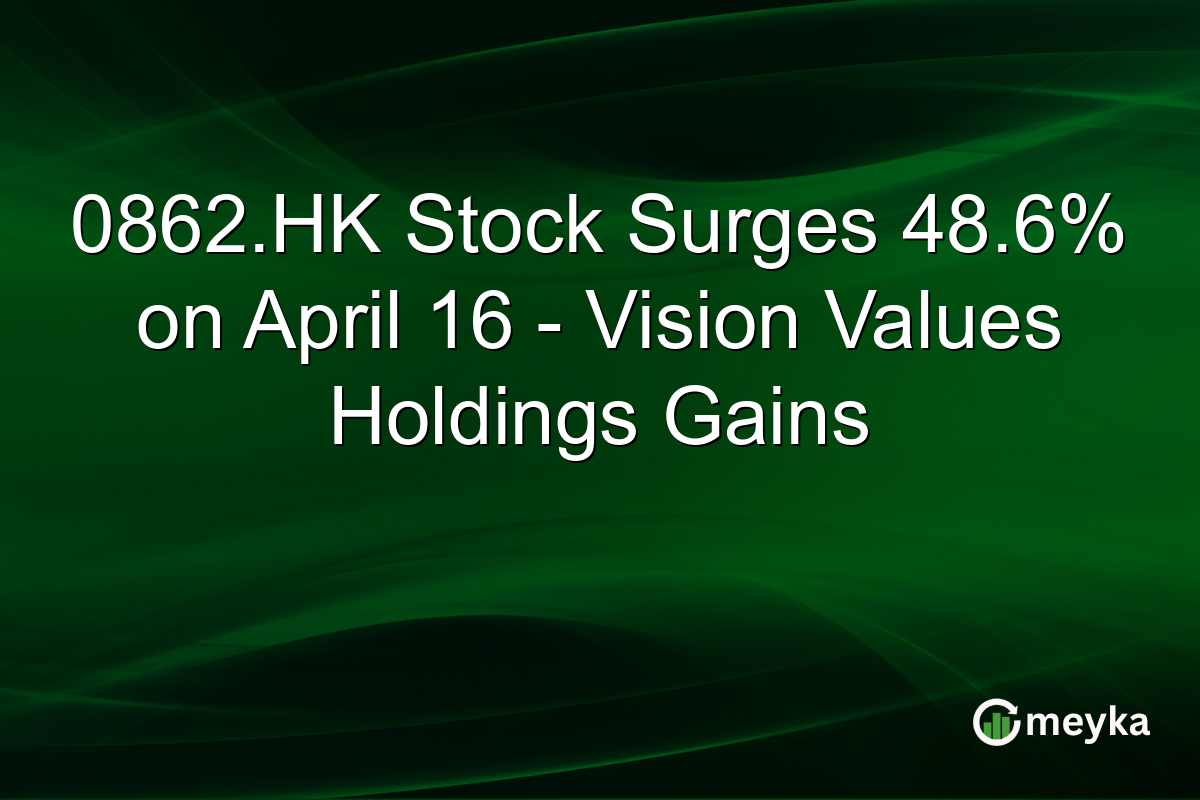 0862.HK Stock Surges 48.6% on April 16 – Vision Values Holdings Gains