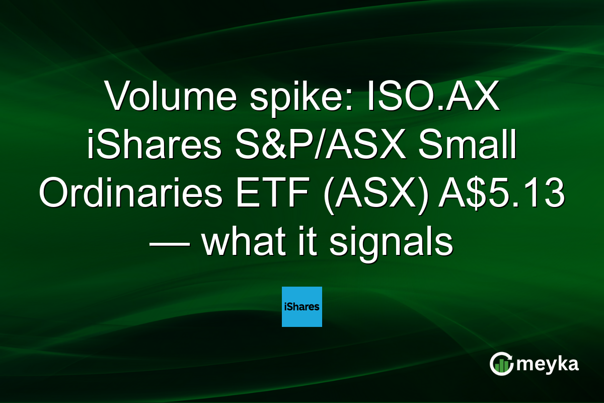 Volume spike: ISO.AX iShares S&P/ASX Small Ordinaries ETF (ASX) A$5.13 — what it signals