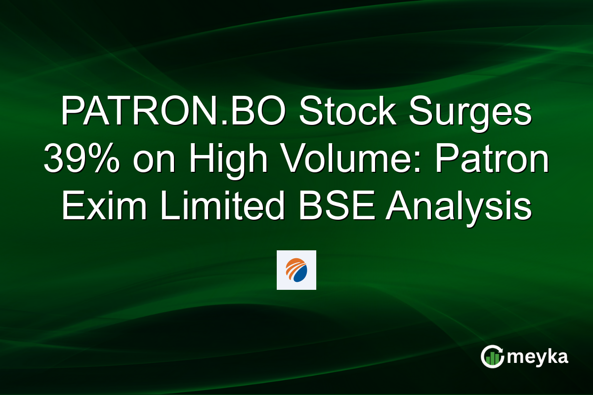 PATRON.BO Stock Surges 39% on High Volume: Patron Exim Limited BSE Analysis