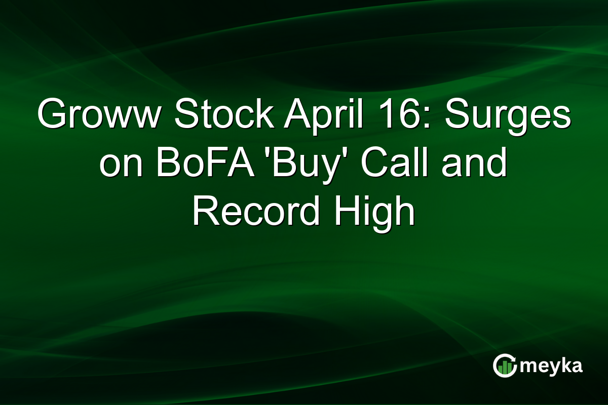 Groww Stock April 16: Surges on BoFA βBuyβ Call and Record High