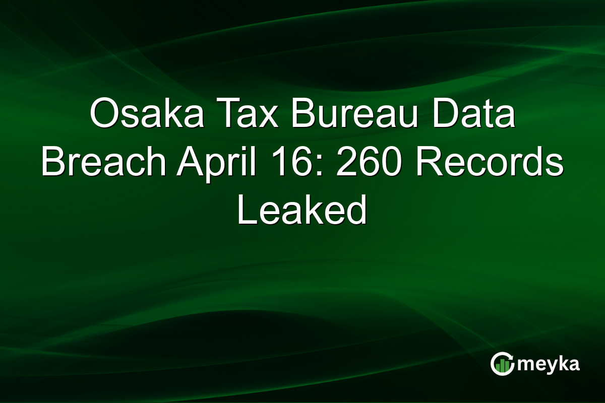 Osaka Tax Bureau Data Breach April 16: 260 Records Leaked