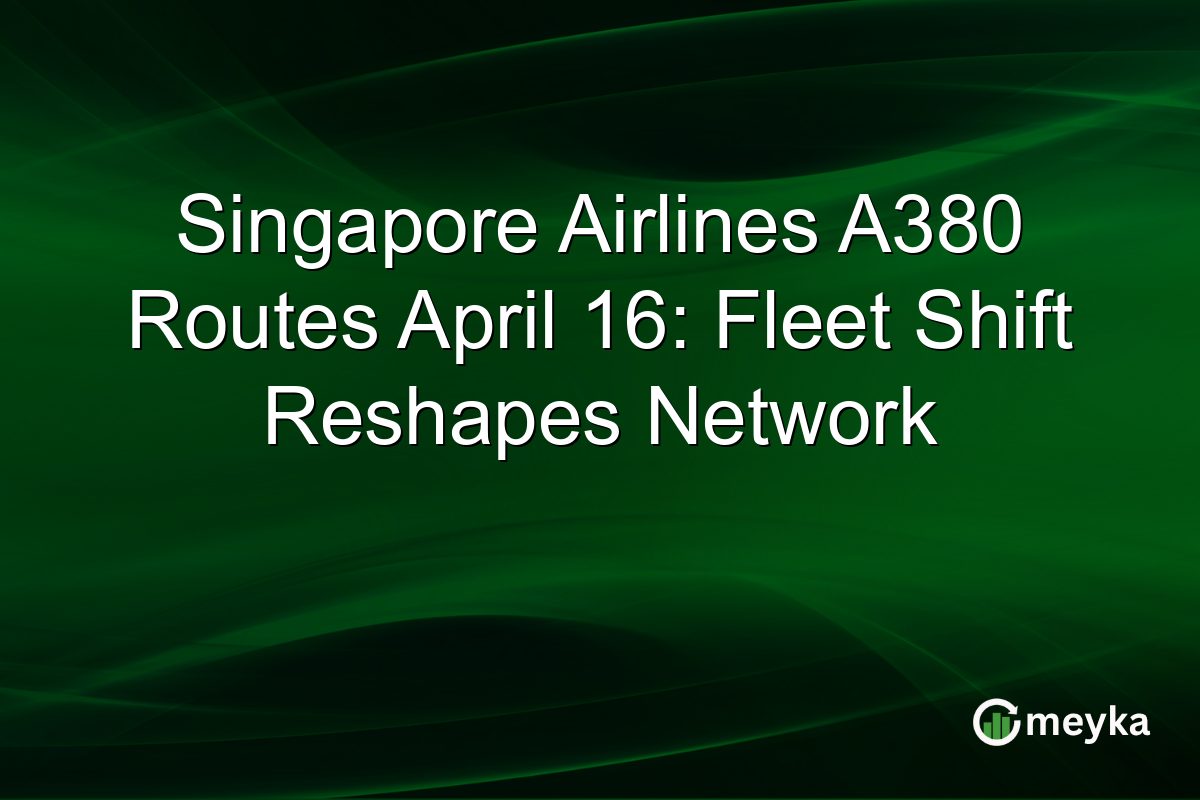 Singapore Airlines A380 Routes April 16: Fleet Shift Reshapes Network