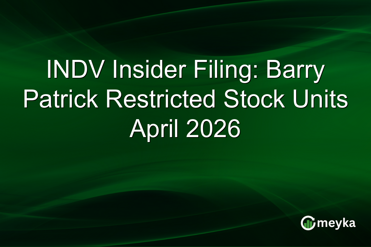 INDV Insider Filing: Barry Patrick Restricted Stock Units April 2026