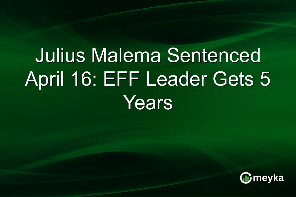 Julius Malema Sentenced April 16: EFF Leader Gets 5 Years
