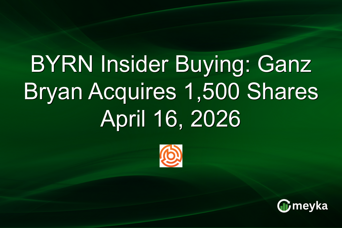 BYRN Insider Buying: Ganz Bryan Acquires 1,500 Shares April 16, 2026