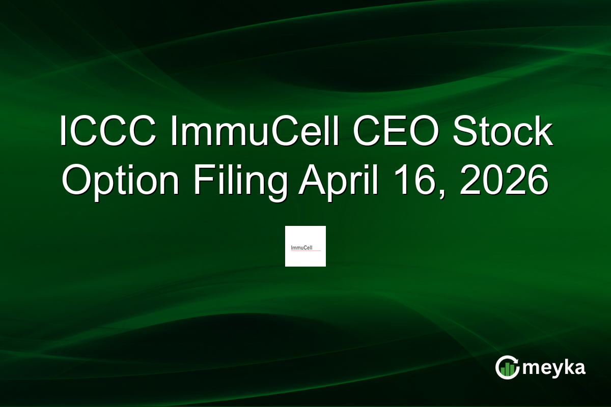 ICCC ImmuCell CEO Stock Option Filing April 16, 2026