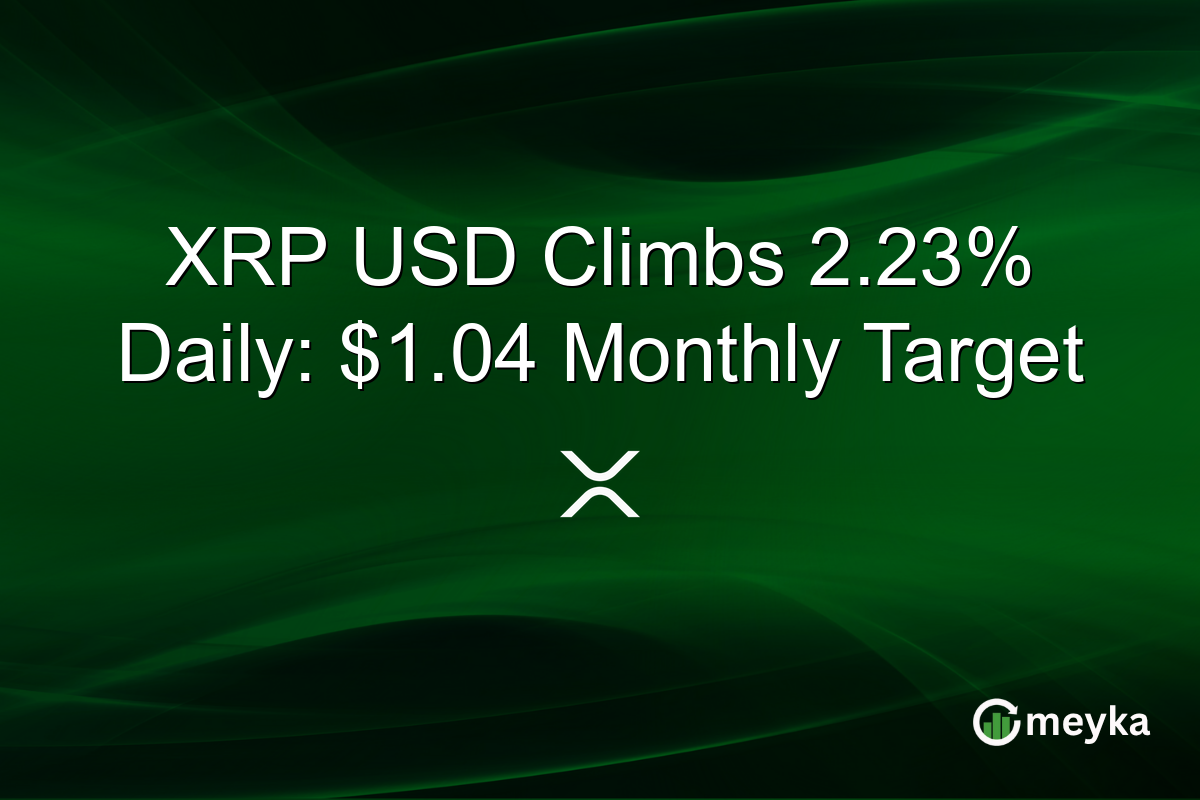 XRP USD Climbs 2.23% Daily: $1.04 Monthly Target