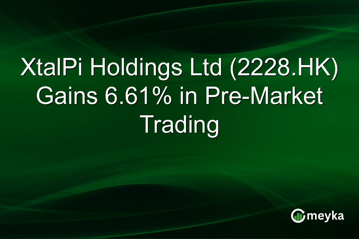XtalPi Holdings Ltd (2228.HK) Gains 6.61% in Pre-Market Trading
