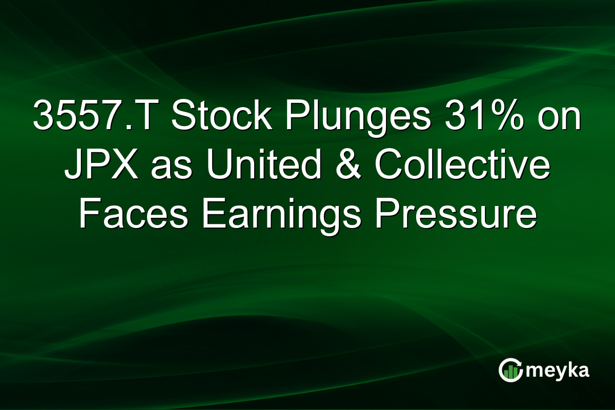 3557.T Stock Plunges 31% on JPX as United & Collective Faces Earnings Pressure