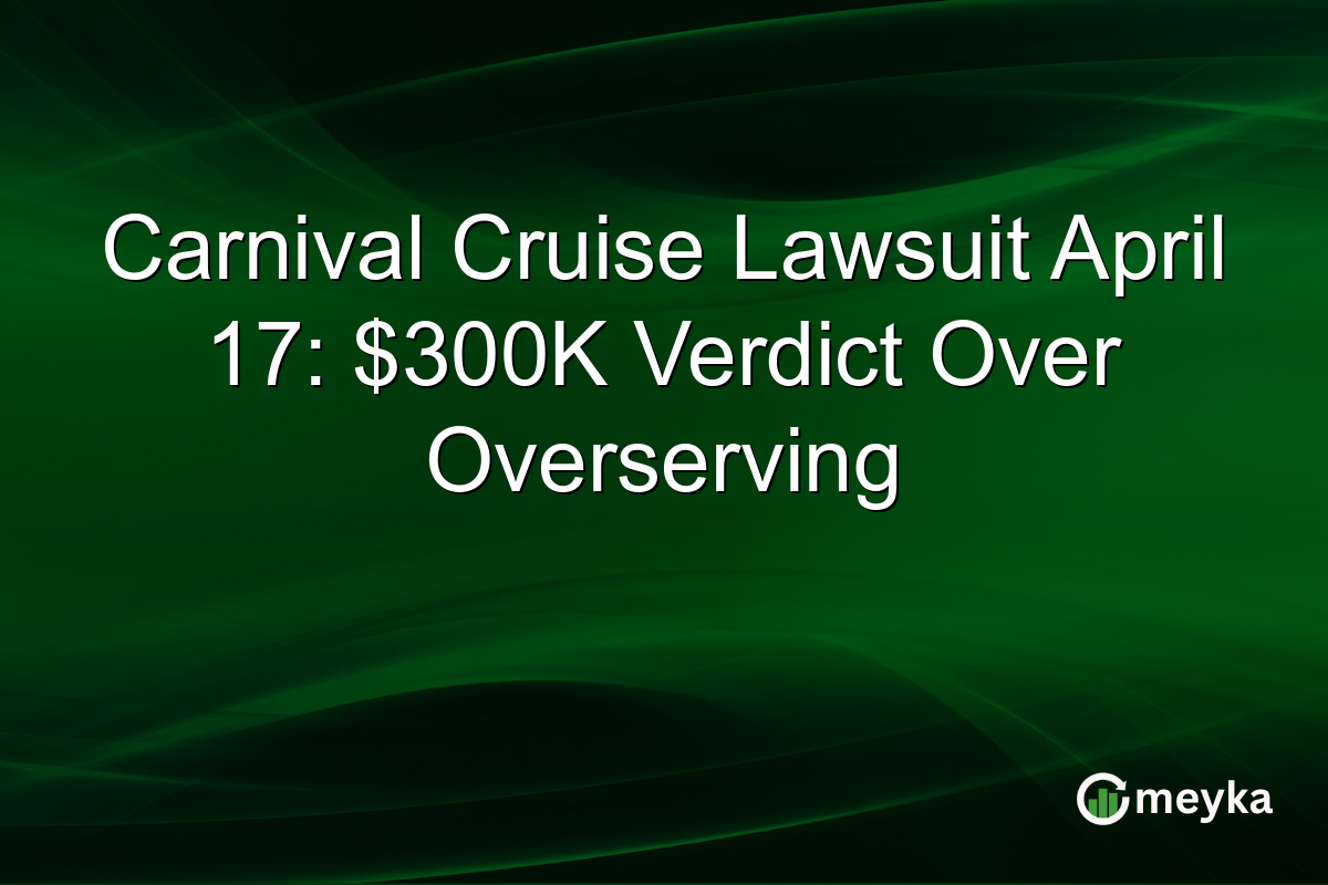 Carnival Cruise Lawsuit April 17: $300K Verdict Over Overserving