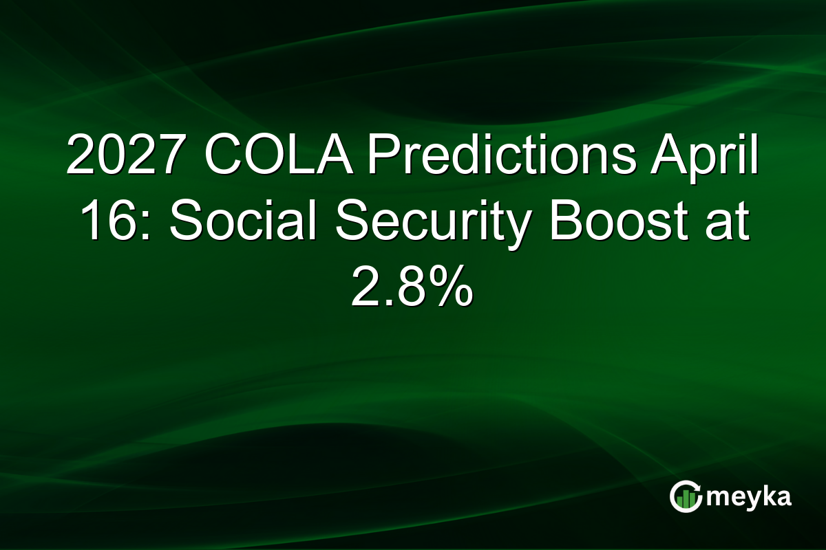 2027 COLA Predictions April 16: Social Security Boost at 2.8%