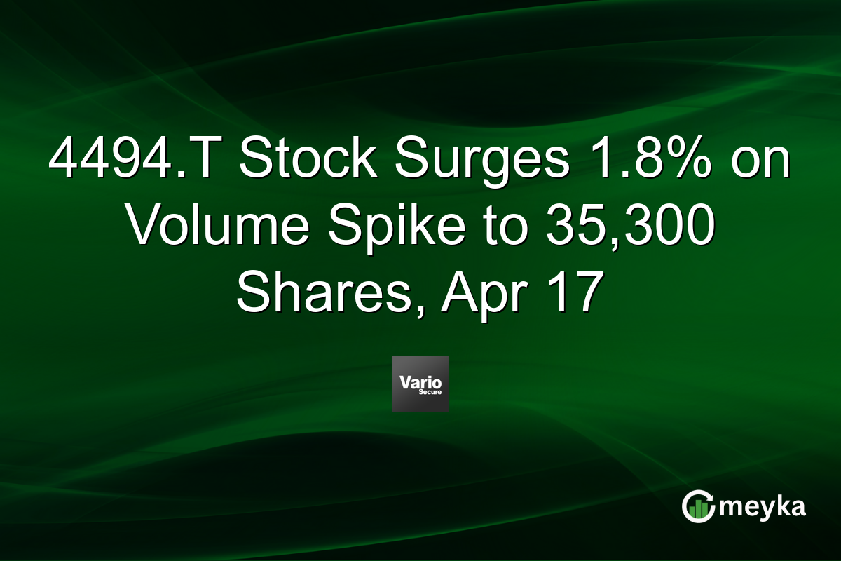 4494.T Stock Surges 1.8% on Volume Spike to 35,300 Shares, Apr 17