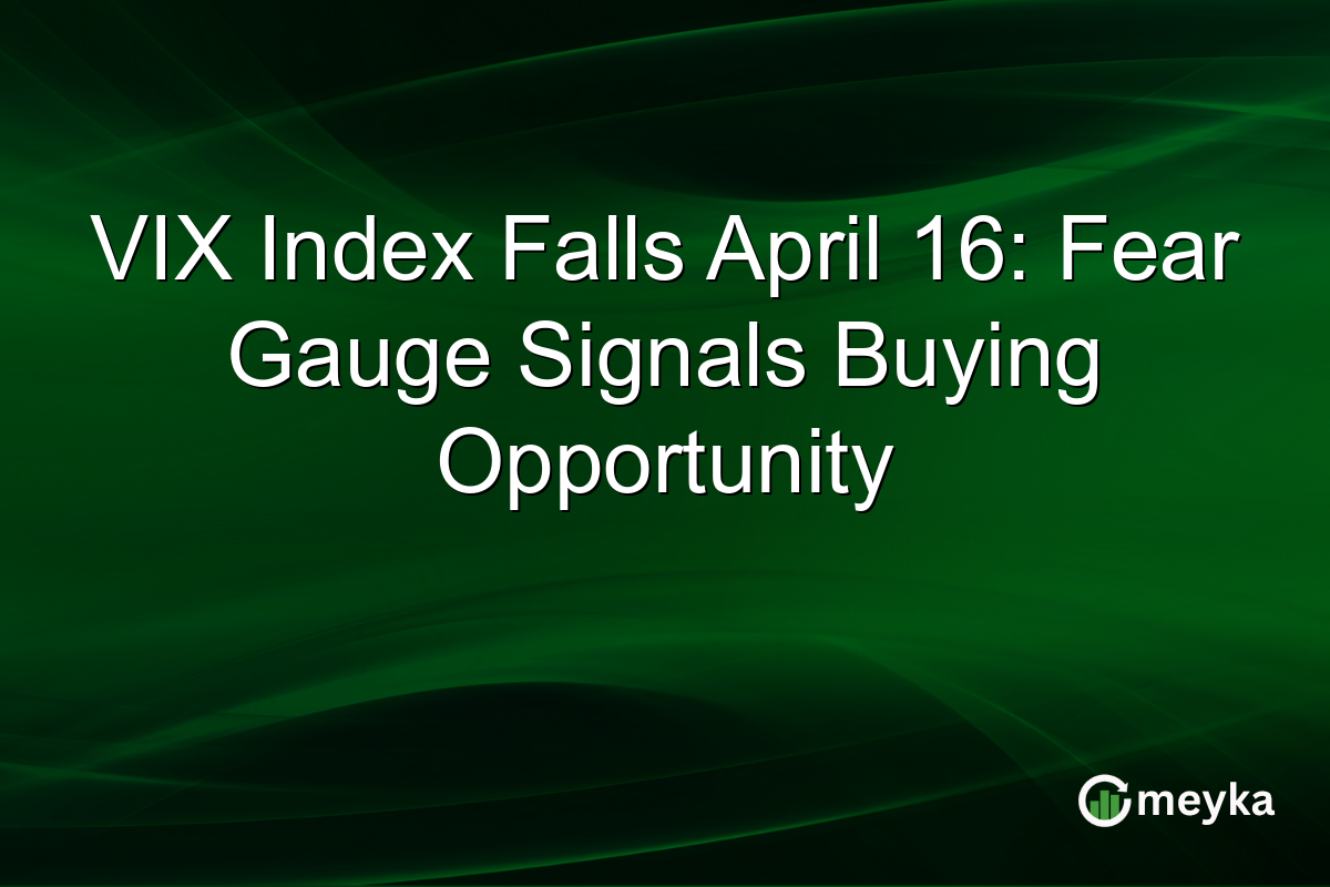 VIX Index Falls April 16: Fear Gauge Signals Buying Opportunity