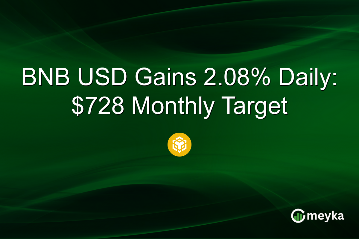 BNB USD Gains 2.08% Daily: $728 Monthly Target
