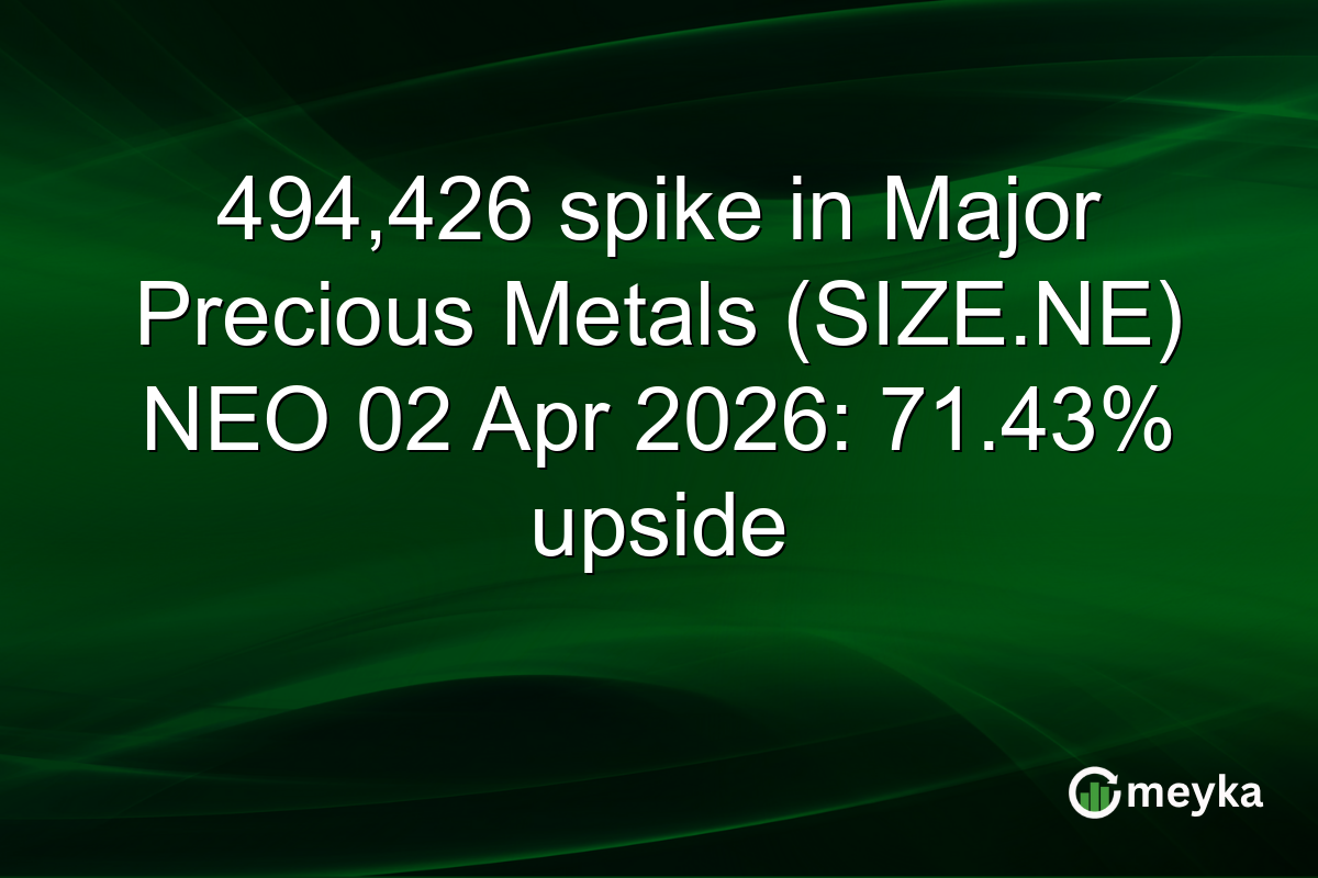 494,426 spike in Major Precious Metals (SIZE.NE) NEO 02 Apr 2026: 71.43% upside