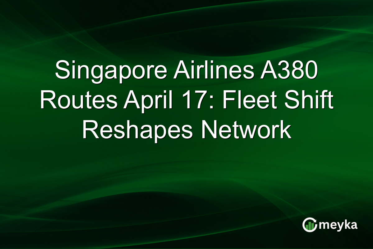 Singapore Airlines A380 Routes April 17: Fleet Shift Reshapes Network