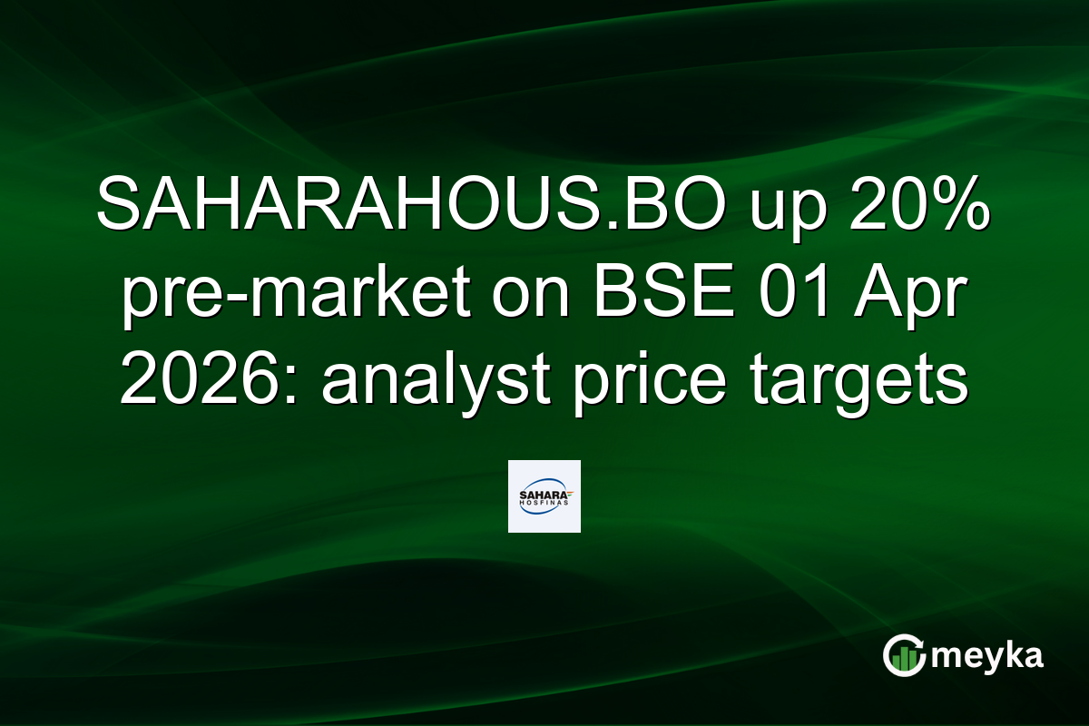 SAHARAHOUS.BO up 20% pre-market on BSE 01 Apr 2026: analyst price targets