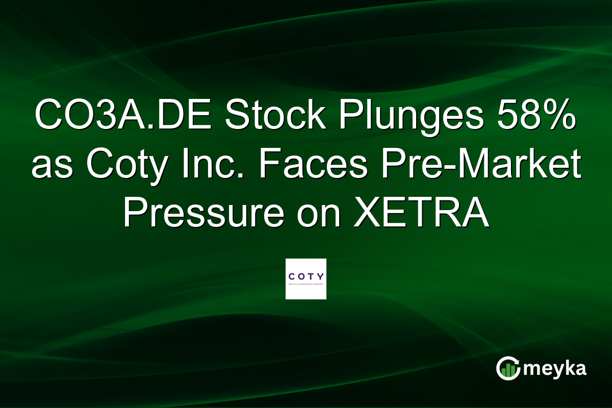 CO3A.DE Stock Plunges 58% as Coty Inc. Faces Pre-Market Pressure on XETRA