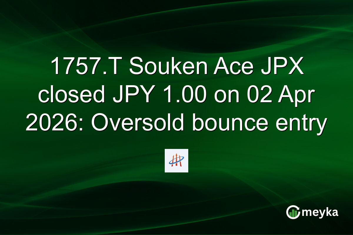 1757.T Souken Ace JPX closed JPY 1.00 on 02 Apr 2026: Oversold bounce entry