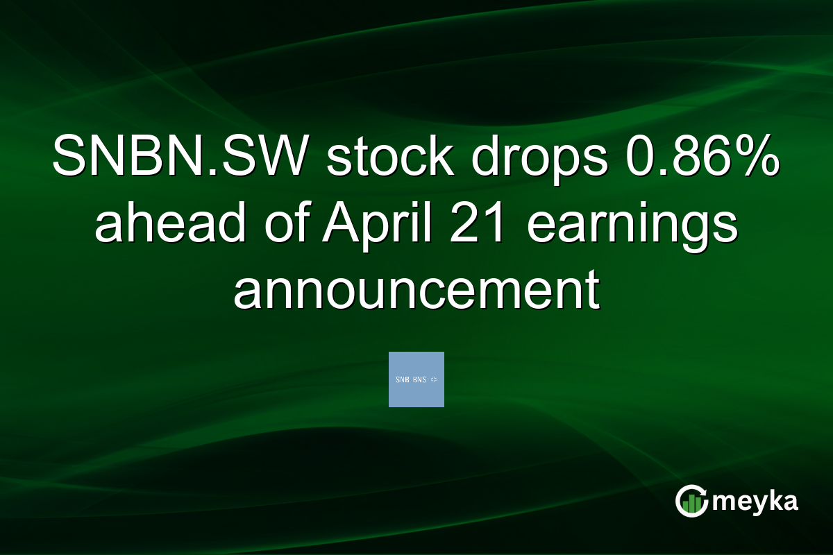 SNBN.SW stock drops 0.86% ahead of April 21 earnings announcement