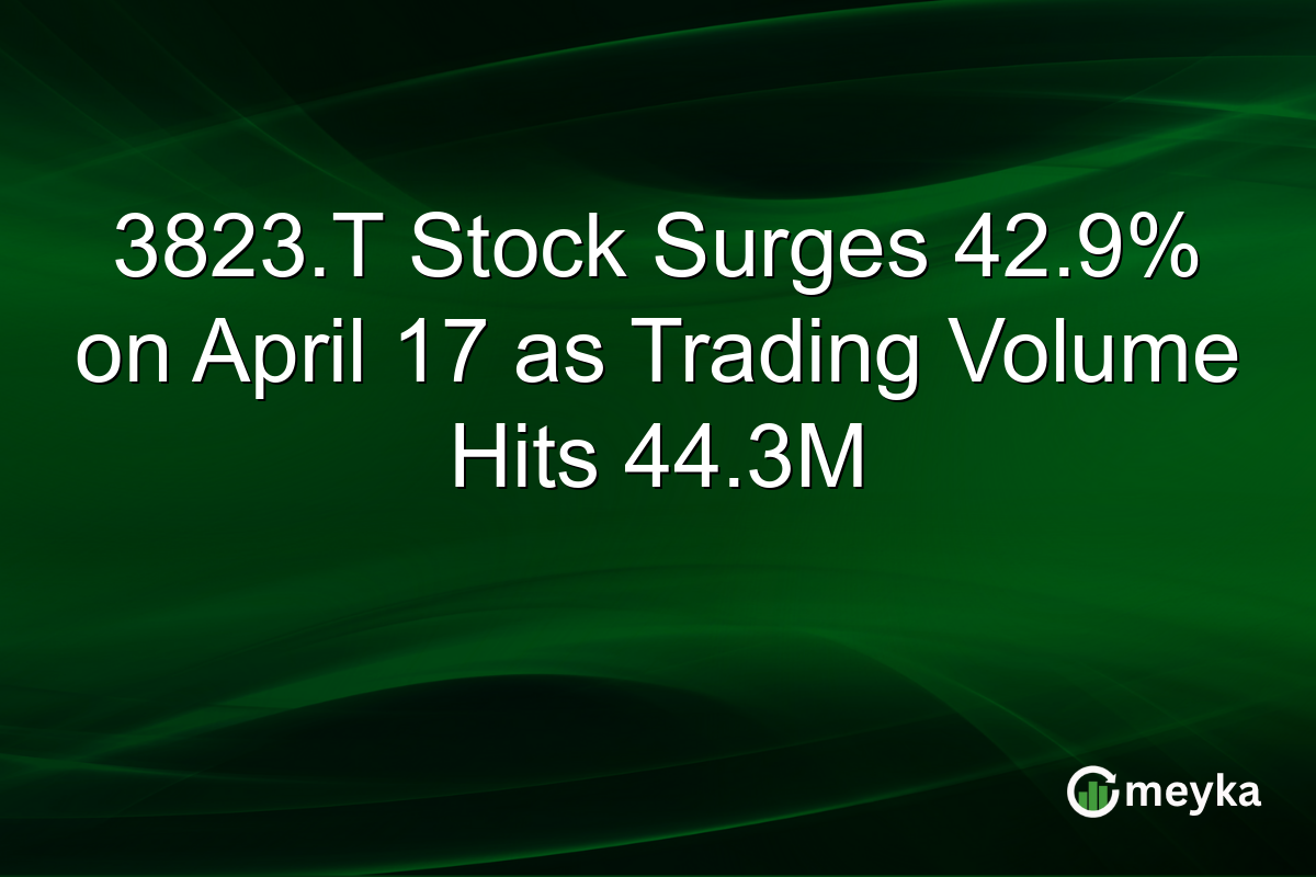 3823.T Stock Surges 42.9% on April 17 as Trading Volume Hits 44.3M