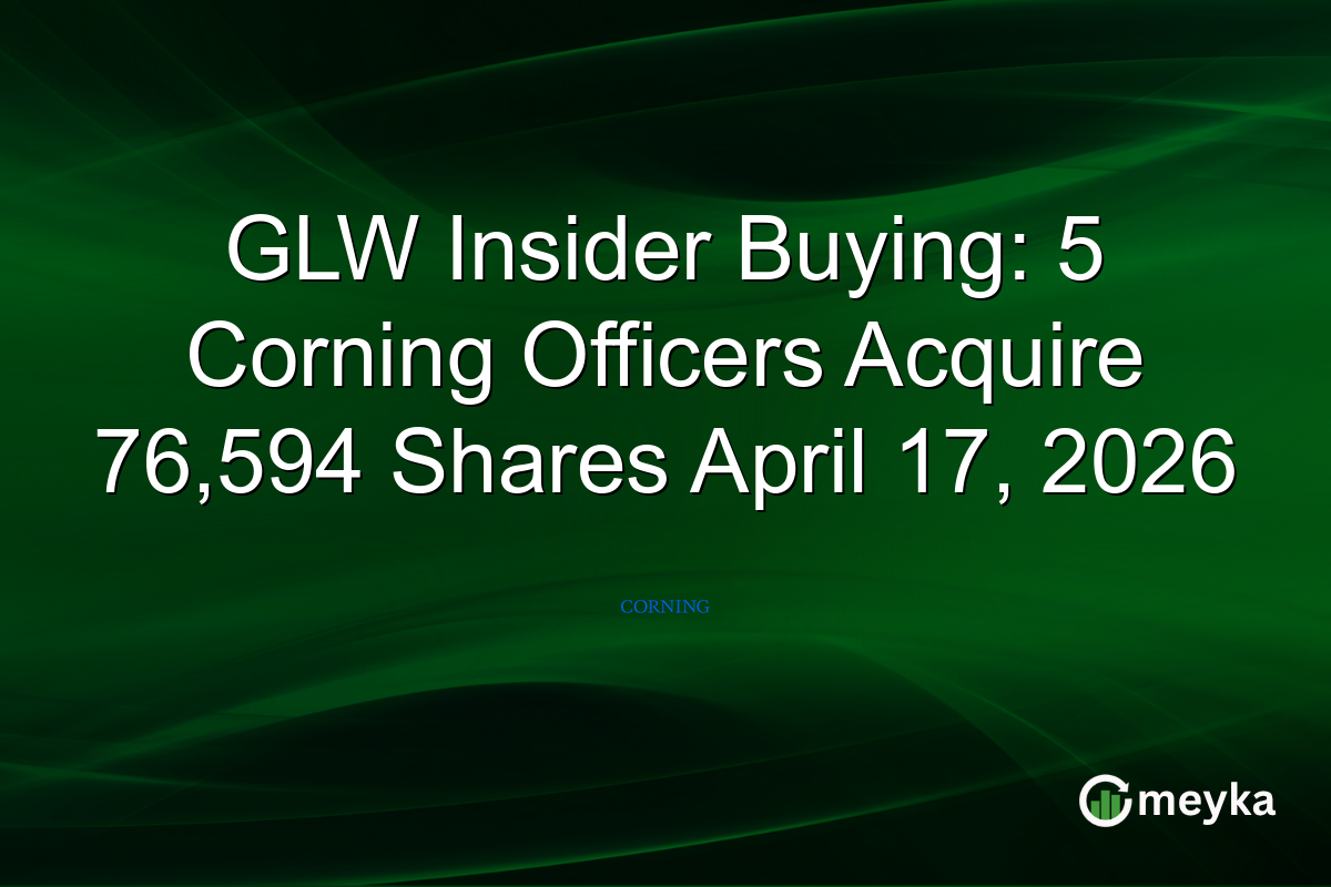 GLW Insider Buying: 5 Corning Officers Acquire 76,594 Shares April 17, 2026