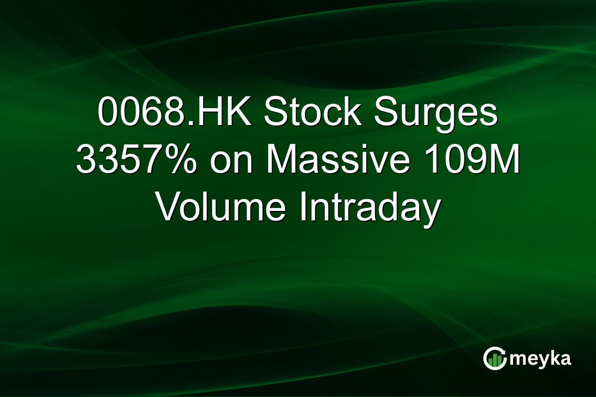 0068.HK Stock Surges 3357% on Massive 109M Volume Intraday