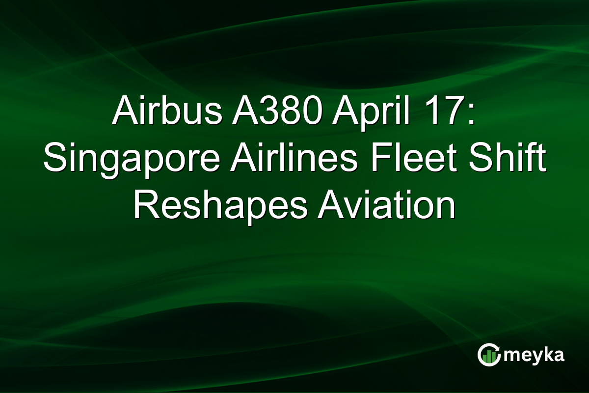 Airbus A380 April 17: Singapore Airlines Fleet Shift Reshapes Aviation
