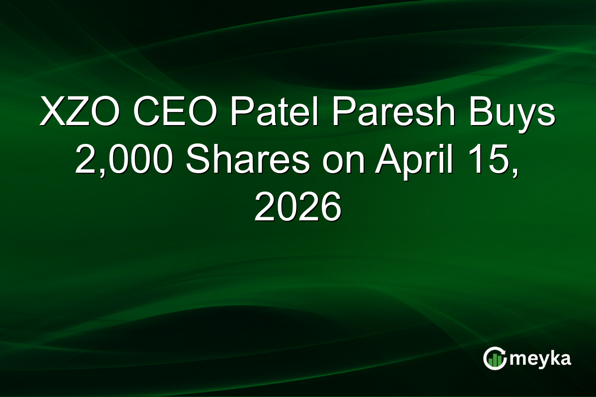 XZO CEO Patel Paresh Buys 2,000 Shares on April 15, 2026